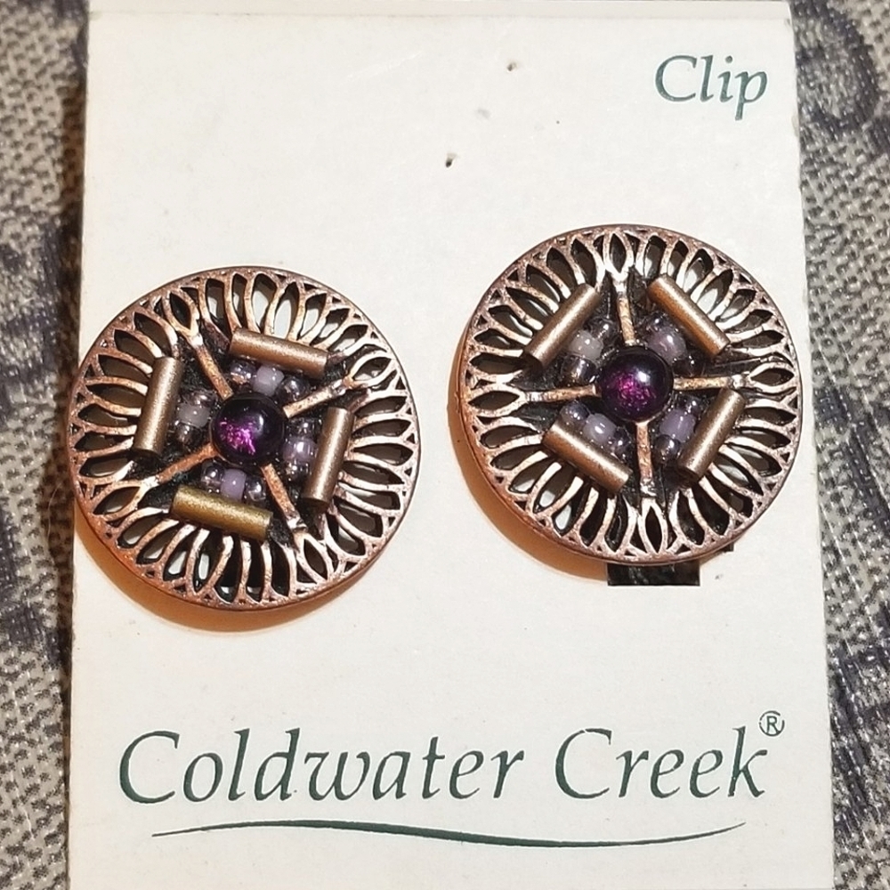 Coldwater Creek Vintage Old Stock on Card Clip Earrings